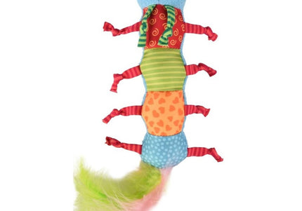Flamingo Yowly Caterpillar Cat Toy – Long Plush Design with Feathers and Catnip