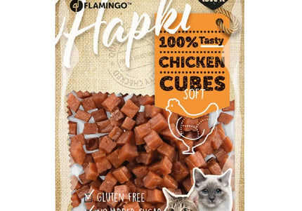 Flamingo Hapki Chicken Cubes Soft Cat Treats – Tender Bite-Sized Snack, 85g Pack