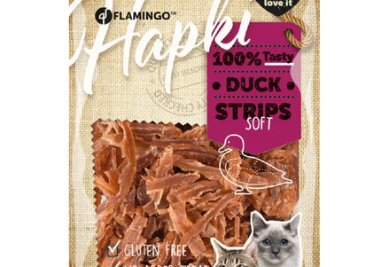 Flamingo Hapki Duck Strips Soft 50g – Gluten-Free Dried Duck Cat Treats, Tender Texture