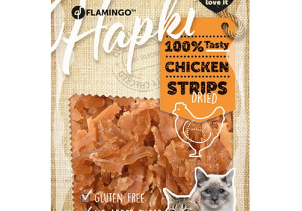 Flamingo Hapki Chicken Strips – Gluten-Free Dried Cat Treats, 50g, High Protein