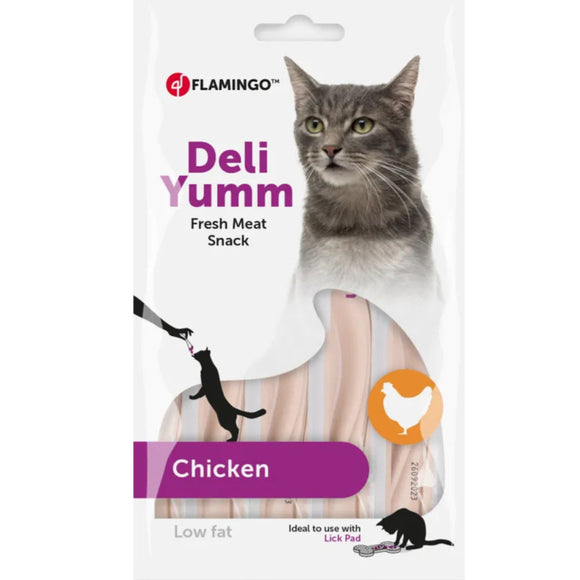 Flamingo Cat Deli Yumm Paste with Chicken – Creamy Treat Sticks, 5x14g Pack