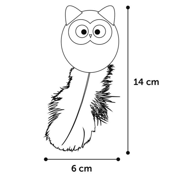 Flamingo Winny Owl Cat Toy – 14cm Plush with Feather Boa, Catnip, and Rustling Sound