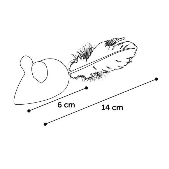 Flamingo Winny Mouse Cat Toy 14cm – Feather Boa, Catnip, Rustling Sound, Engaging Play