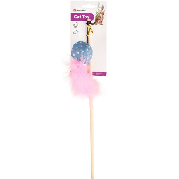 Flamingo Winny Dangler Cat Toy – Interactive Feather Ball with Catnip, Durable Fishing Rod