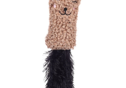 Flamingo Cat Suava Cushion 20cm – White Plush Rustling Toy with Tail and Catnip