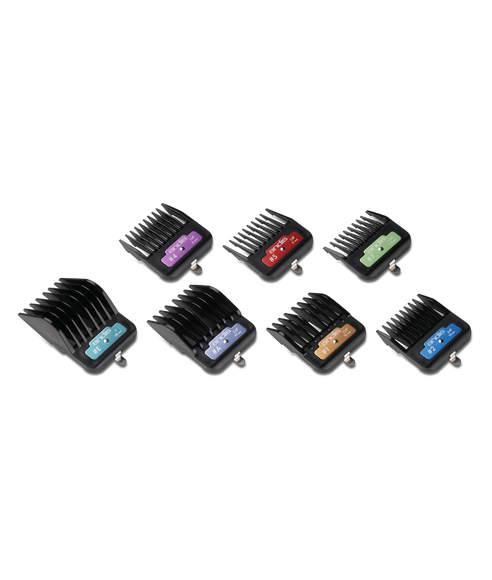 Andis Clip Comb Set – 7-Piece Plastic Snap-On Spacers with Storage Case