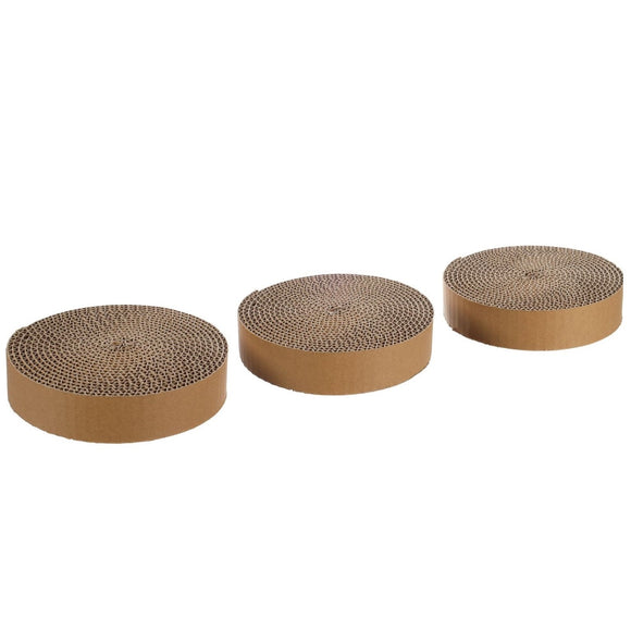 Flamingo Cat Spare Scratching Posts – Cardboard Inserts with Catnip, 3 Pack, Fits Hexagon and Triangle Toys