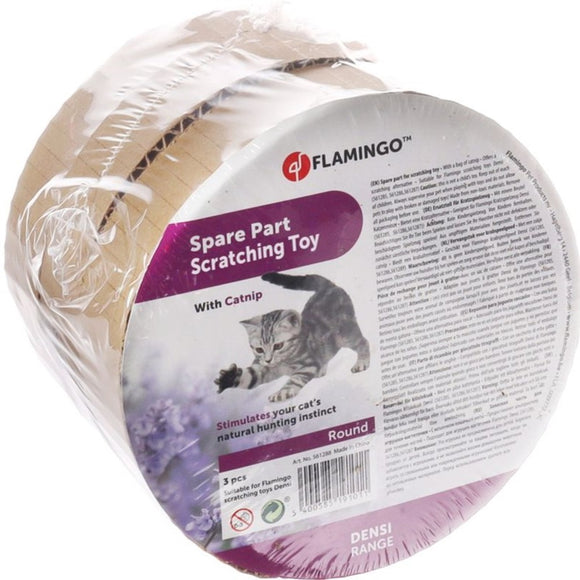 Flamingo Cat Spare Scratching Posts – Cardboard Inserts with Catnip, 3 Pack, Fits Hexagon and Triangle Toys