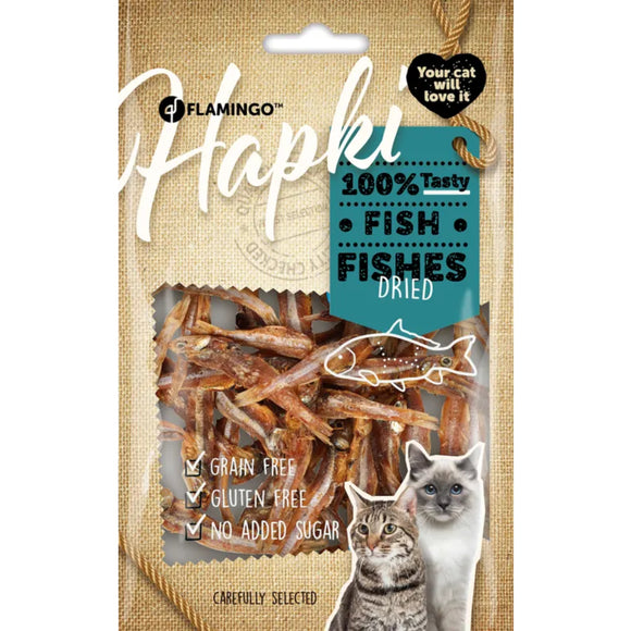 Flamingo Hapki Dried Fish Cat Treats – Natural Protein-Rich Snack, 50g Pack