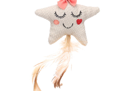 Flamingo Cat Lovu Star Catnip Toy – Feather Star Design, Engaging Playtime Accessory