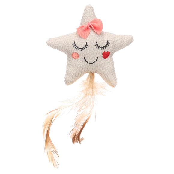 Flamingo Cat Lovu Star Catnip Toy – Feather Star Design, Engaging Playtime Accessory