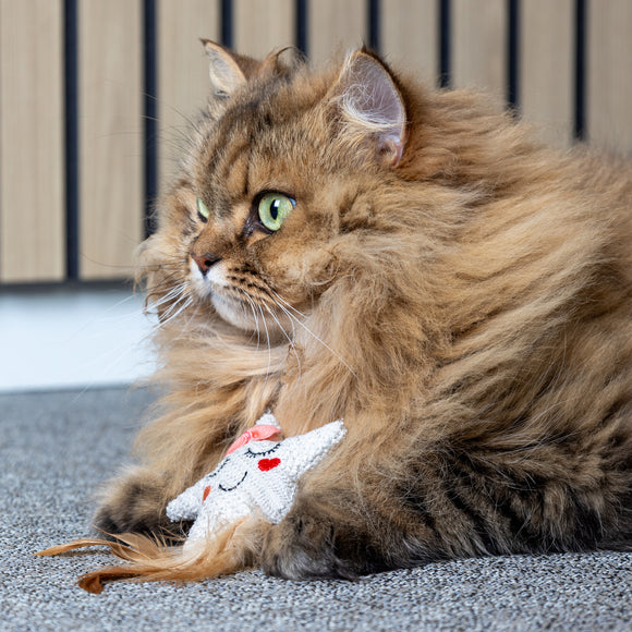 Flamingo Cat Lovu Star Catnip Toy – Feather Star Design, Engaging Playtime Accessory