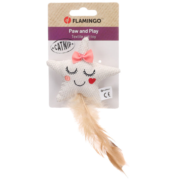 Flamingo Cat Lovu Star Catnip Toy – Feather Star Design, Engaging Playtime Accessory