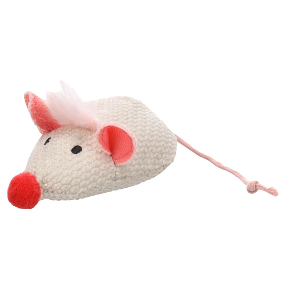 Flamingo Cat Lovu Mouse Catnip Toy – Plush Mouse with Bangs and Large Nose, Engaging Play