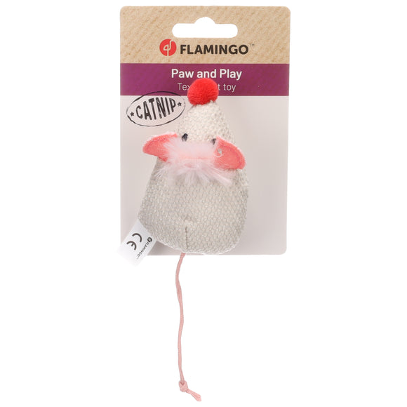 Flamingo Cat Lovu Mouse Catnip Toy – Plush Mouse with Bangs and Large Nose, Engaging Play