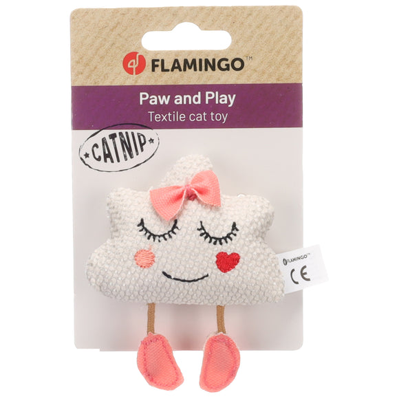 Flamingo Lovu Face Catnip Toy – Soft Cloud-Shaped Plush, Engaging Playtime Design
