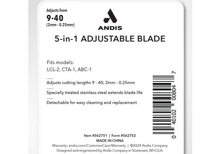 Andis 5-in-1 Adjustable Clipper Blade – Versatile Precision Cutting Tool with Variable Lengths