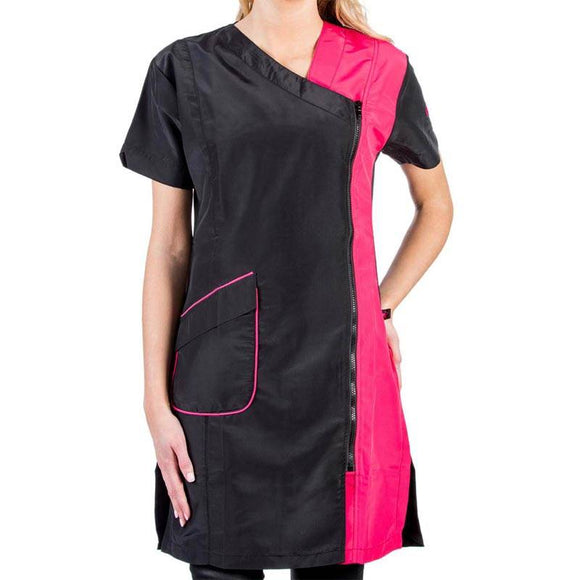 Groom Professional Verona Grooming Tunic – Black and Pink, Lightweight Comfortable Design