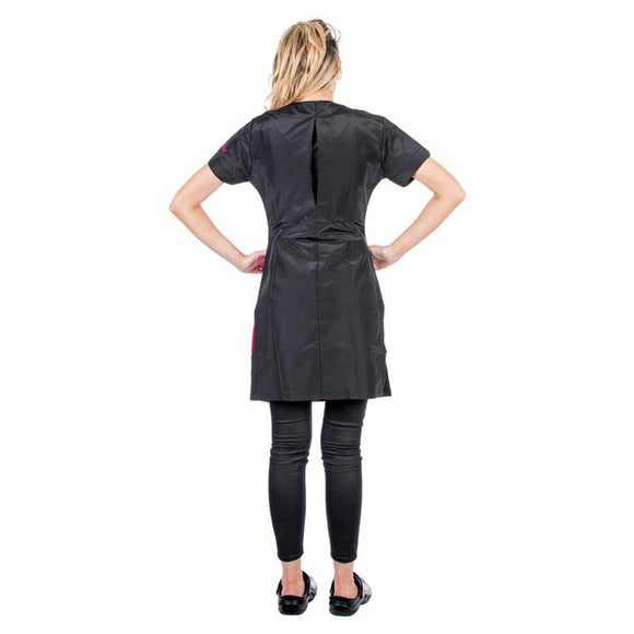 Groom Professional Verona Grooming Tunic – Black and Pink, Lightweight Comfortable Design