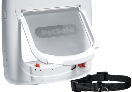 PetSafe Staywell Magnetic Deluxe Cat Flap – Secure White Door with Magnetic Locking System
