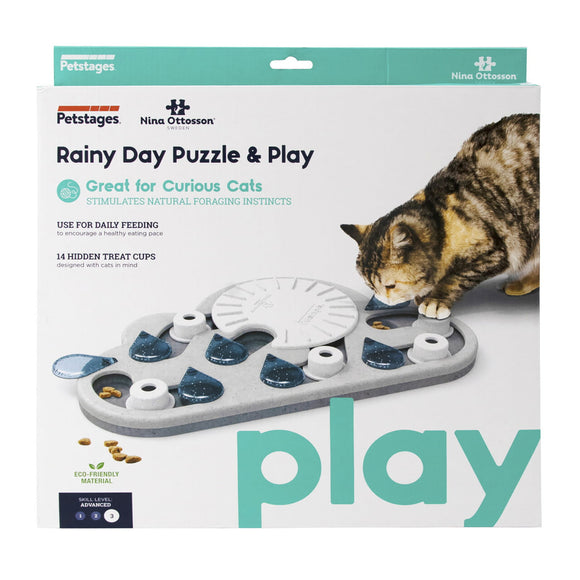 Nina Ottosson Rainy Day Puzzle & Play – Interactive Level 3 Cat Enrichment Toy, Durable Design