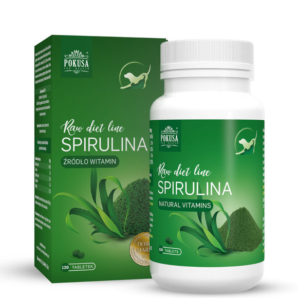 Pokusa RawDiet Spirulina Tablets – Natural Supplement, 120 Count, Supports Vitality and Wellness