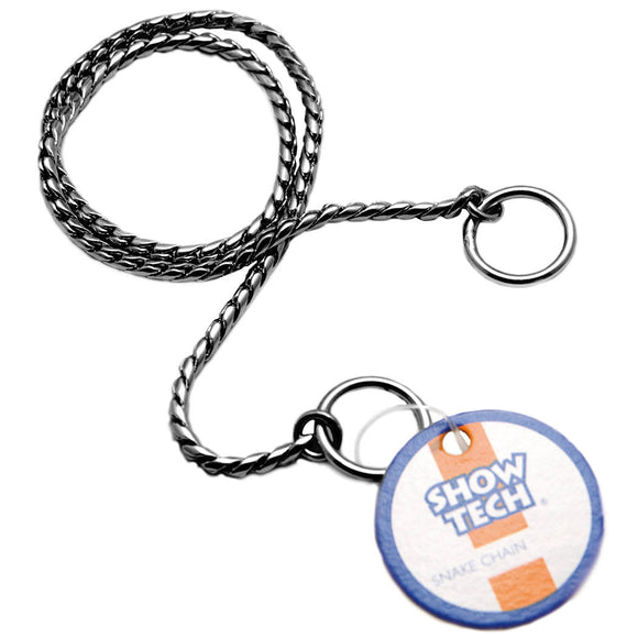 Show Tech Elegant Metal Dog Chain – Exhibition Size 30cm x 2.5mm, Anthracite Finish