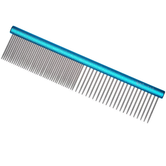 Madan Professional Mini Light Face Comb 11.5cm – Lightweight Aluminum Handle, Mixed Tooth Spacing, Red