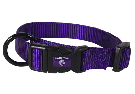 Hamilton Classic Adjustable Nylon Collar 16mm – Smooth Fit, Durable Black Design for Small and Medium Breeds