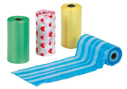Kerbl Colorful Animal Waste Bags – Strong Leak-Resistant Design, 4 Convenient Rolls