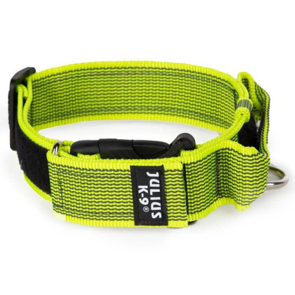 Julius K9 Color&Gray Collar with Handle – 40mm Wide, Safety Lock, Black, Durable Design