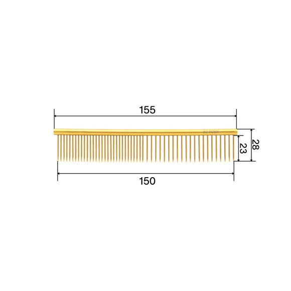 So Posh Metal Grooming Comb Petite 15.5cm – Gold Finish, Mixed 50/50 Pins