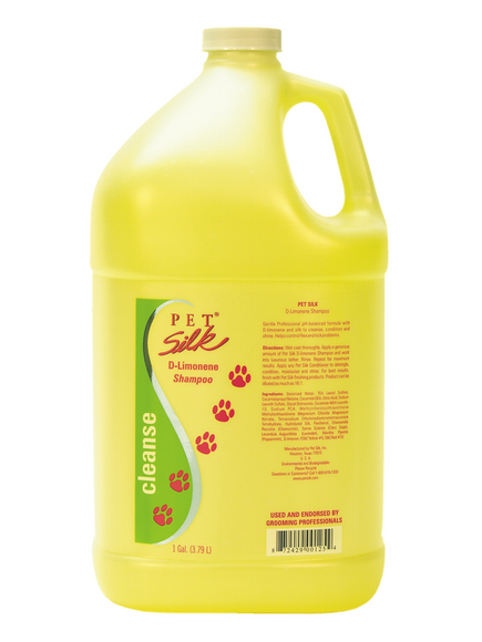 Pet Silk D-Limonene Shampoo – Concentrated 1:16 Formula, Flea and Tick Repellent, 3.8L
