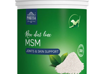 Pokusa RawDietLine MSM Natural Sulfur Supplement – Supports Joints, Skin, and Coat Health, 300g