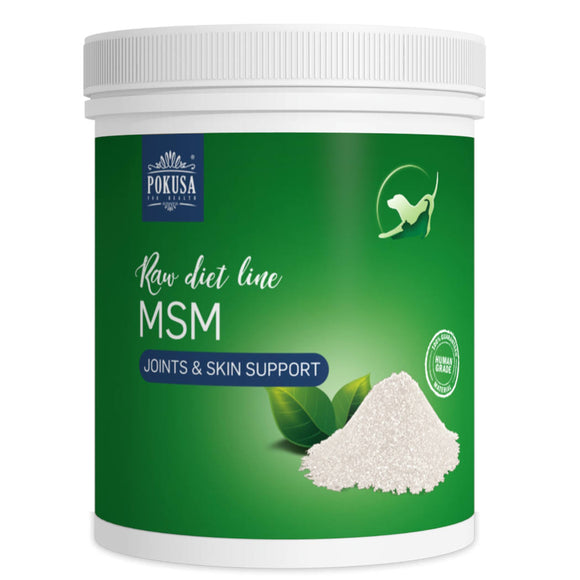 Pokusa RawDietLine MSM Natural Sulfur Supplement – Supports Joints, Skin, and Coat Health, 300g
