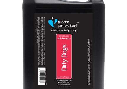 Groom Professional Dirty Dogs Deep-Cleaning Shampoo Concentrate 1:20, 4L – Powerful Formula for Heavily Soiled Fur