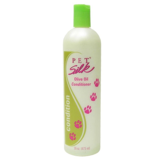 Pet Silk Olive Oil Conditioner 473ml – Moisturizing Protein and Vitamin Formula, 1:16 Concentrate