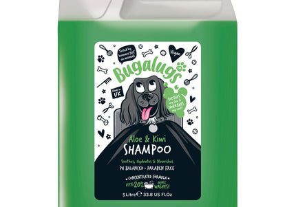 Bugalugs Aloe & Kiwi Shampoo – Soothing Moisturizing Concentrate, 1:10 Dilution, 5L Bottle