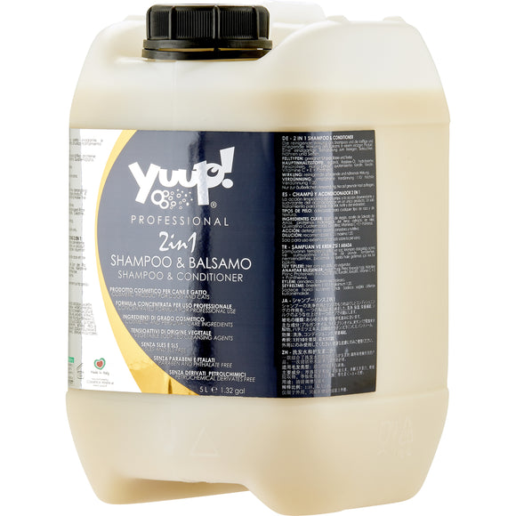 Yuup! 2in1 Shampoo and Conditioner – Concentrated 1:20 Formula, 5L, Cleanses and Softens Coats