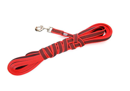 Julius K9 Color & Gray Supergrip Leash with Handle – Red, Anti-Slip, 300cm x 14mm, Durable Training Lead