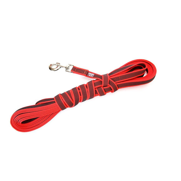 Julius K9 Color & Gray Supergrip Leash with Handle – Red, Anti-Slip, 300cm x 14mm, Durable Training Lead