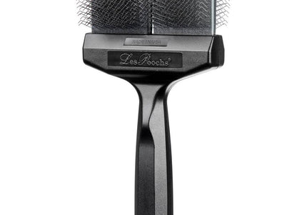 Les Poochs Silver Finishing Brush 9cm – Hard Flexible Grooming Brush for Smooth Results