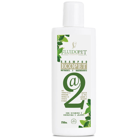 FluidoPet EcoPet @2 Nourishing Regenerating Shampoo – Biotin, Keratin, Panthenol, Concentrated 1:20 Formula