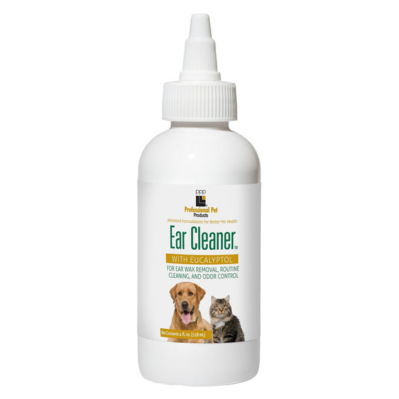 PPP Pet Ear Cleaner with Eucalyptol – Gentle Cleansing Solution, 118ml Bottle