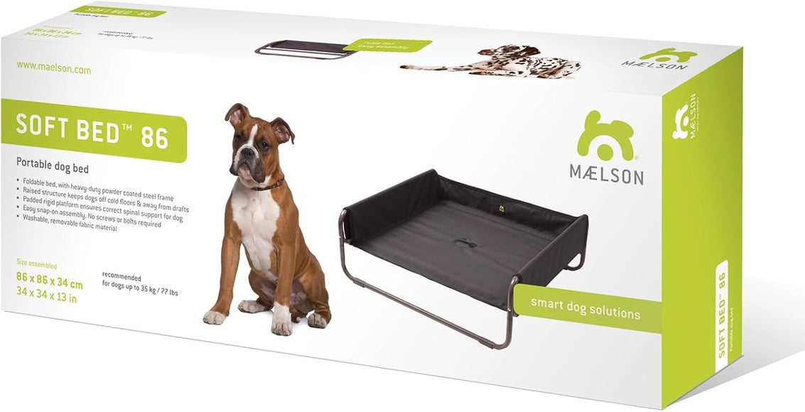 Maelson Soft Bed Tan – Solid Framed Dog Bed, Beige, Large Size 86cm, Supportive Comfort