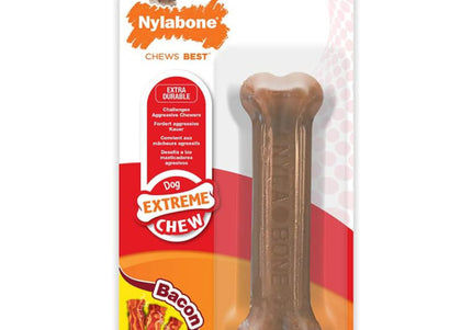 Nylabone Extreme Chew Bacon Bone – Durable Large Chew Toy with Realistic Bacon Flavor