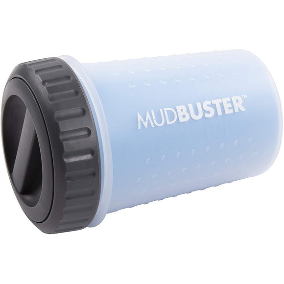 Dexas Lidded Mudbuster Medium – Closeable Silicone Paw Cleaner, Blue, Easy-Clean Design