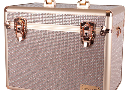 Show Tech Groom-X Sparkling Case Black – Durable Grooming Tool Organizer with Glitter Finish