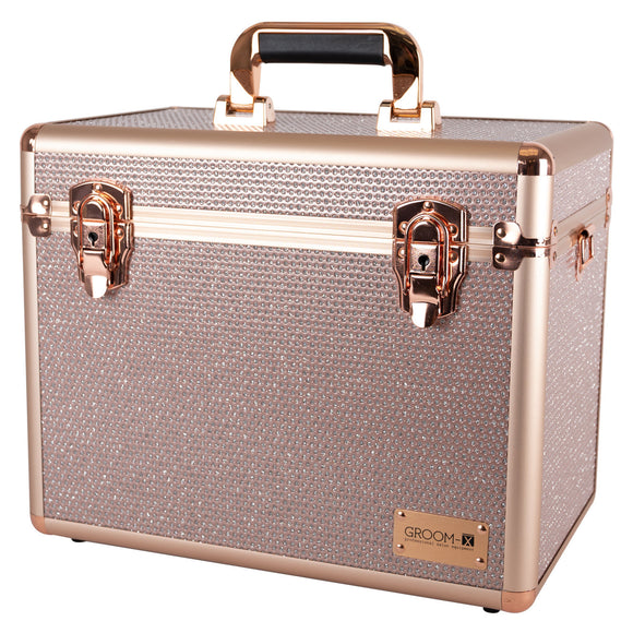 Show Tech Groom-X Sparkling Case Black – Durable Grooming Tool Organizer with Glitter Finish