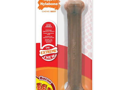Nylabone Extreme Chew Bacon Bone – Durable Large Chew Toy with Realistic Bacon Flavor